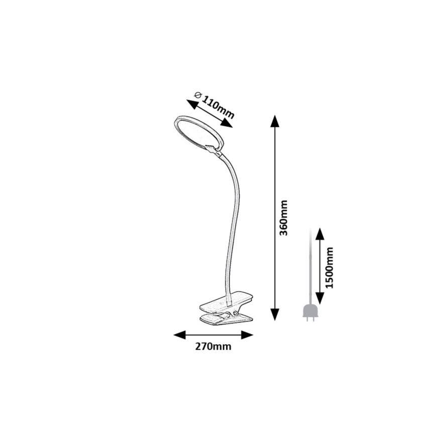 Rabalux - LED Lampa stołowa ściemnialna z klipsem LED/7W/230V 3000K