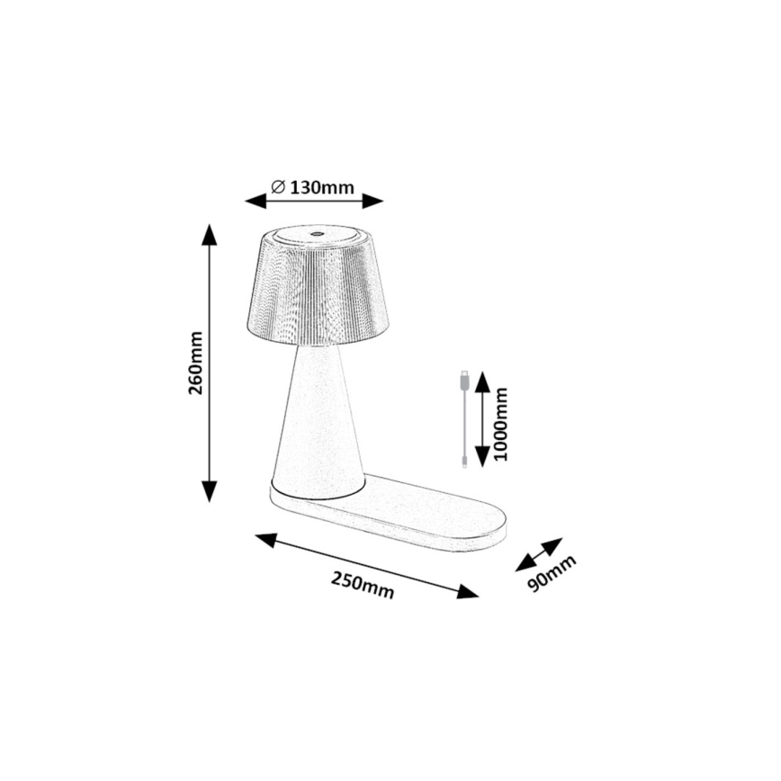 Rabalux - LED Ściemnialna akumulatorowa lampa stołowa z ładowaniem bezprzewodowym LED/5W/5V 3000/4000/5000K