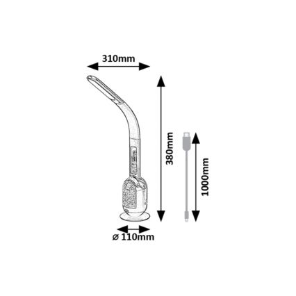 Rabalux - LED RGB Lampa ściemnialna stołowa LED/5W/230V czarny