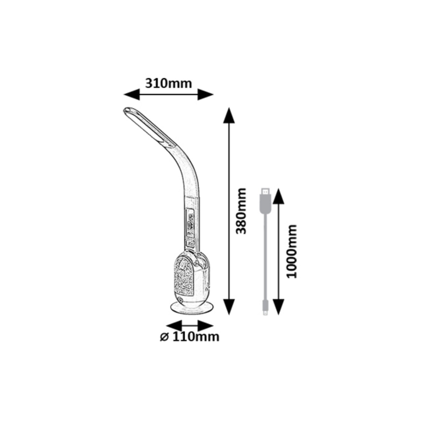 Rabalux - LED RGB Lampa ściemnialna stołowa LED/5W/230V czarny