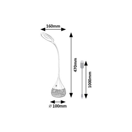 Rabalux - LED RGB Lampa ściemnialna stołowa LED/4W/230V biały