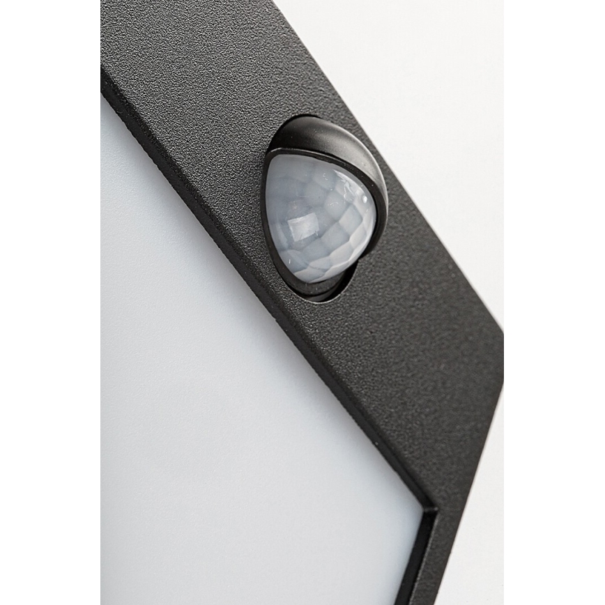 Rabalux - LED zewnętrzna lampa ścienna z czujnikiem LED/12W/230V czarna IP44