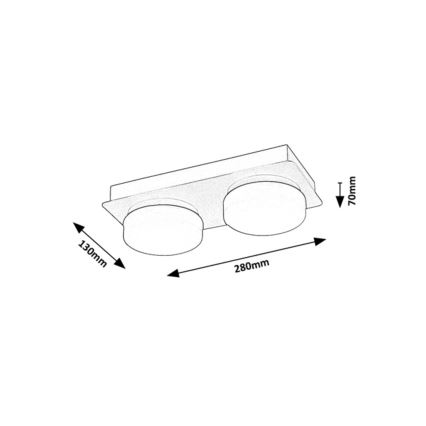 Rabalux - LED Plafon łazienkowy 2xLED/5,5W/230V IP44 czarne