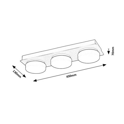 Rabalux - LED sufitowa lampa łazienkowa 3xLED/6W/230V IP44 czarna