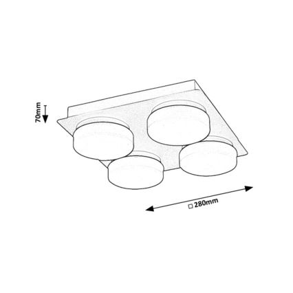 Rabalux - LED Plafon łazienkowy 4xLED/5,2W/230V IP44 czarne