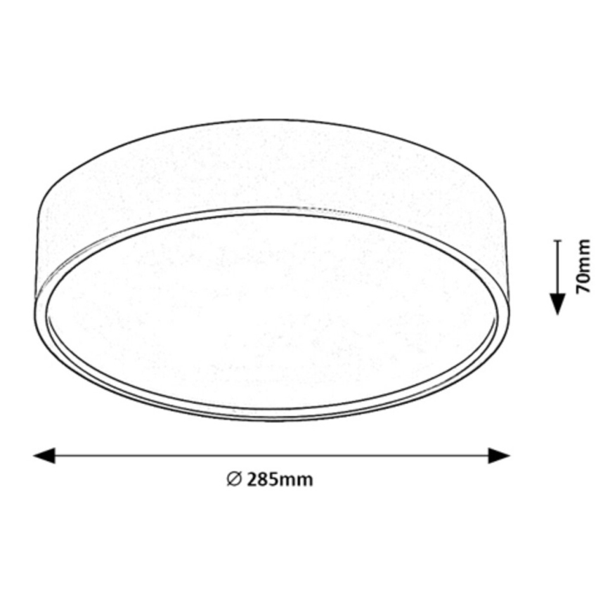 Rabalux - LED Plafon z czujnik LED/19W/230V IP44 4000K śr. 28,5 cm czarne