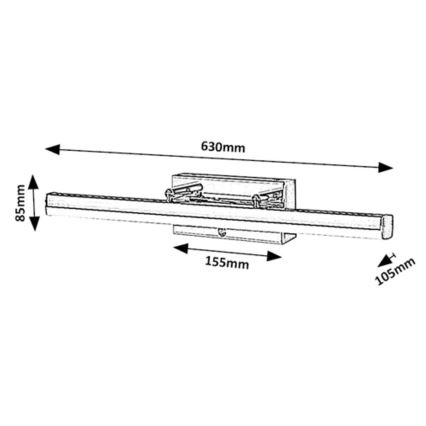 Rabalux - LED Ściemnialne dotykowe oświetlenie lustra LED/20W/230V IP44 3000/4000/6000K 63 cm