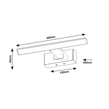 Rabalux - Oświetlenie LED do lustra łazienkowego, 6W/230V, IP44, 30 cm, czarne