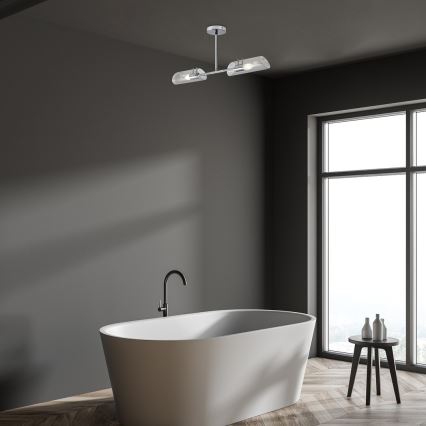 Rabalux - Żyrandol łazienkowy na drążku 2xE14/12W/230V IP44 chrom błyszczący