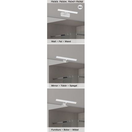 Rabalux - Oświetlenie do lustra łazienkowego LED/9W/230V IP44 60 cm, chrom błyszczący