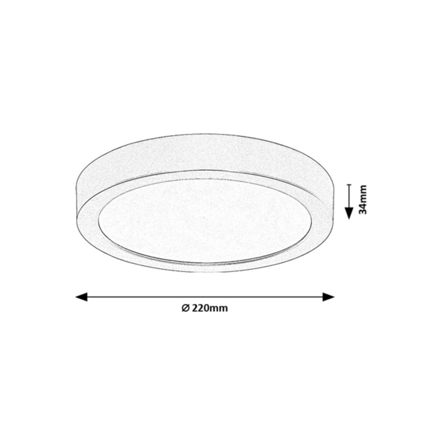 Rabalux - Łazienkowy plafon LED/24W/230V śr. 22 cm IP44 biały