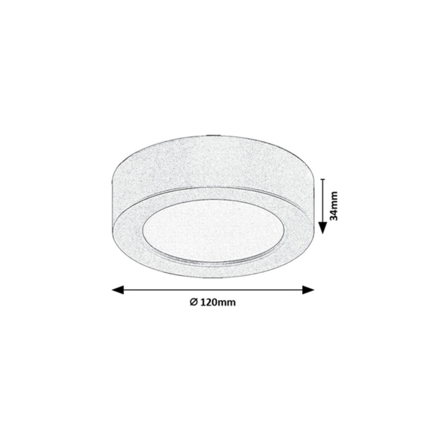 Rabalux - Oprawa sufitowa łazienkowa LED/7W/230V Ø 12 cm IP44 czarna