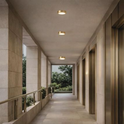 Rabalux - Plafon łazienkowy LED, 7 W, 230 V, Ø 12 cm, IP44, złoty