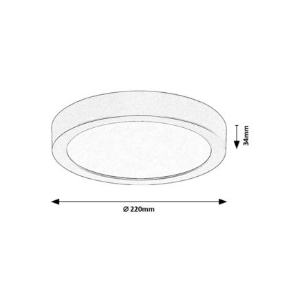 Rabalux - LED plafon łazienkowy LED/24W/230V, średnica 22 cm, IP44, złoty