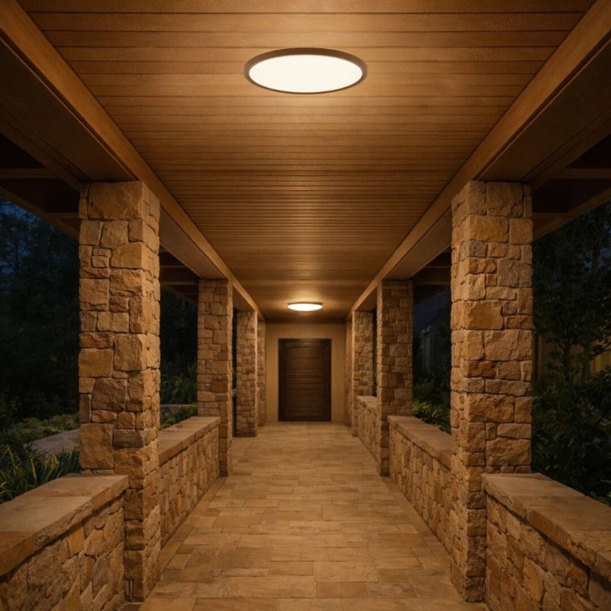 Rabalux - LED oprawa sufitowa łazienkowa LED/18W/230V 3000/4000/6000K Ø 29 cm IP44 brązowa