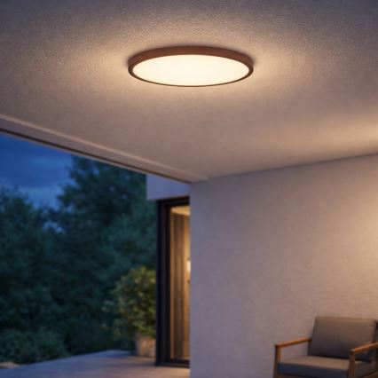 Rabalux - Oprawa sufitowa LED do łazienki, 24 W, 230 V, 3000/4000/6000 K, Ø 40 cm, IP44, brązowa