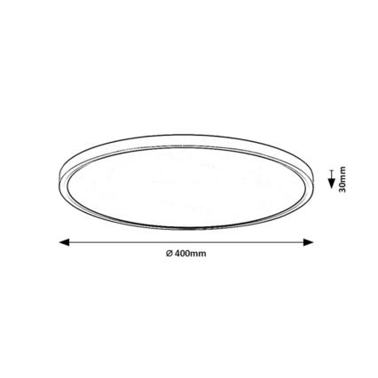 Rabalux - LED Plafon łazienkowy LED/24W/230V 3000/4000/6000K śr. 40 cm IP44 czarny
