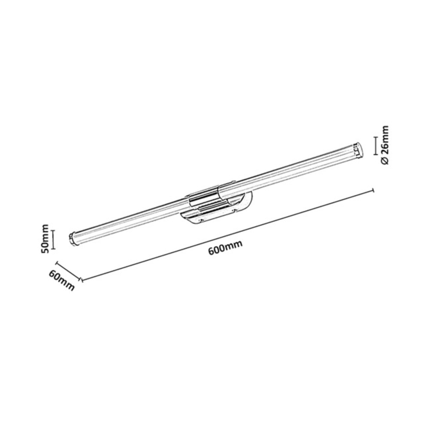 Rabalux - Oświetlenie lustra łazienkowego LED/8W/230V IP44 60 cm czarne