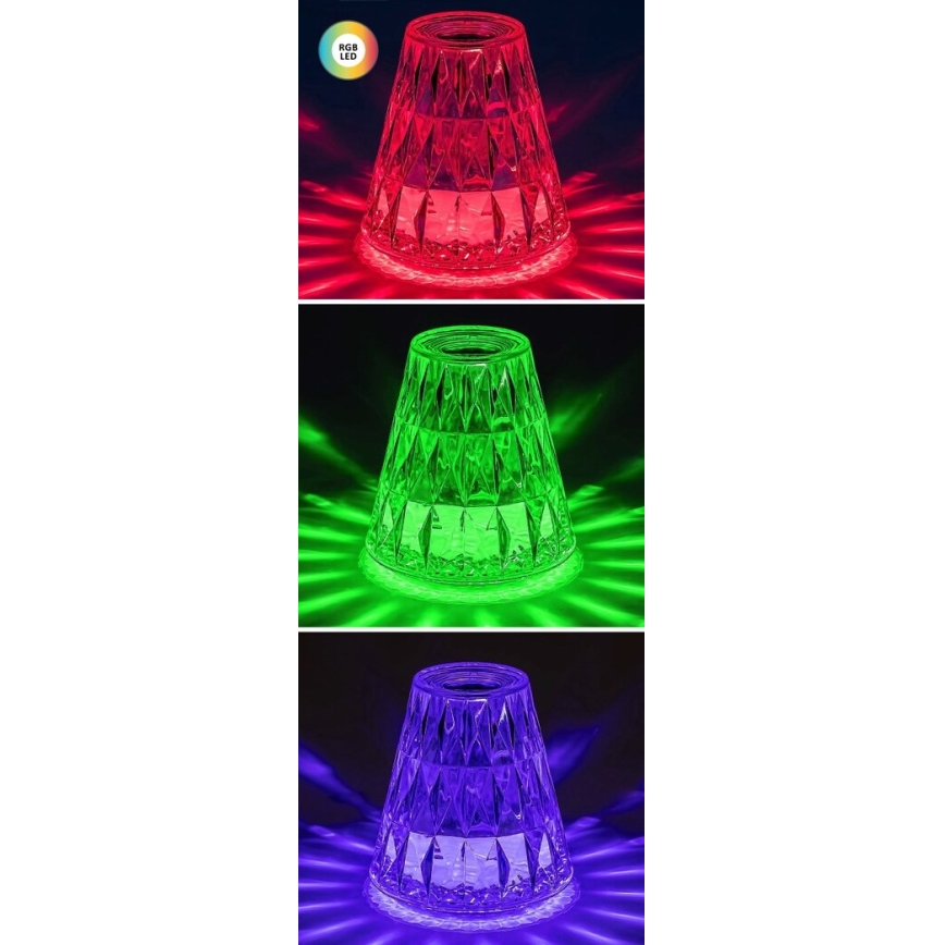 Rabalux - LED RGB Ściemnialna akumulatorowa lampa stołowa LED/2W/5V/3xAAA 3000K