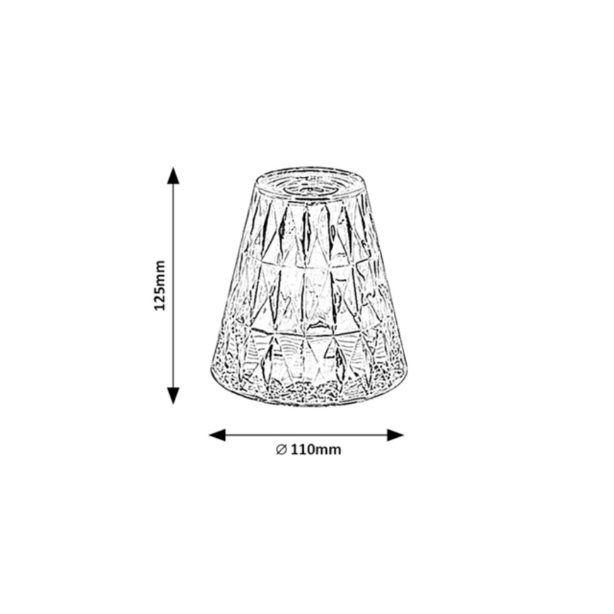 Rabalux - LED RGB Ściemnialna akumulatorowa lampa stołowa LED/2W/5V/3xAAA 3000K