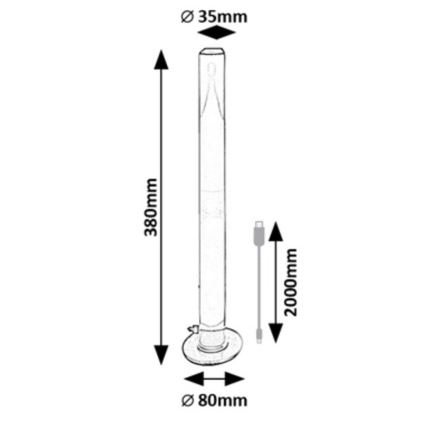 Rabalux - ZESTAW 2x LED RGB Lampa ściemnialna stołowa PACO LED/5W/5V + Pilot zdalnego sterowania