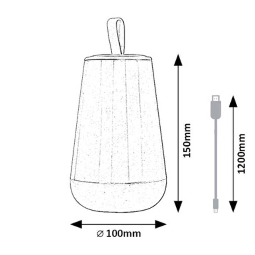 Rabalux - LED RGB Ściemnialna akumulatorowa lampa stołowa LED/2W/5V 3000K 1800 mAh
