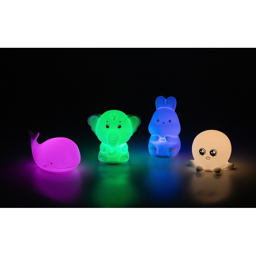 Rabalux - LED RGB dotykowa lampka nocna LED/0,05W/1xCR2032 słoń