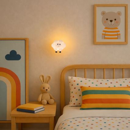 Rabalux - LED ściemnialna, ładowalna, dotykowa lampka nocna dla dzieci LED/2,7W/5V 200 mAh chmurka