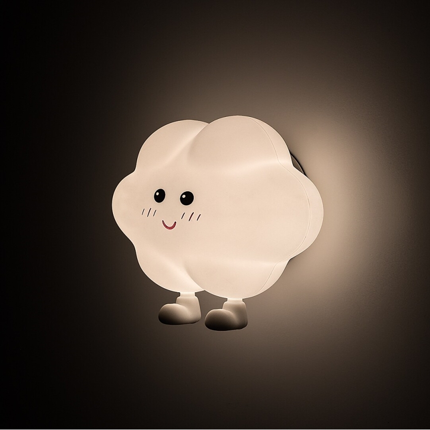 Rabalux - LED ściemnialna, ładowalna, dotykowa lampka nocna dla dzieci LED/2,7W/5V 200 mAh chmurka