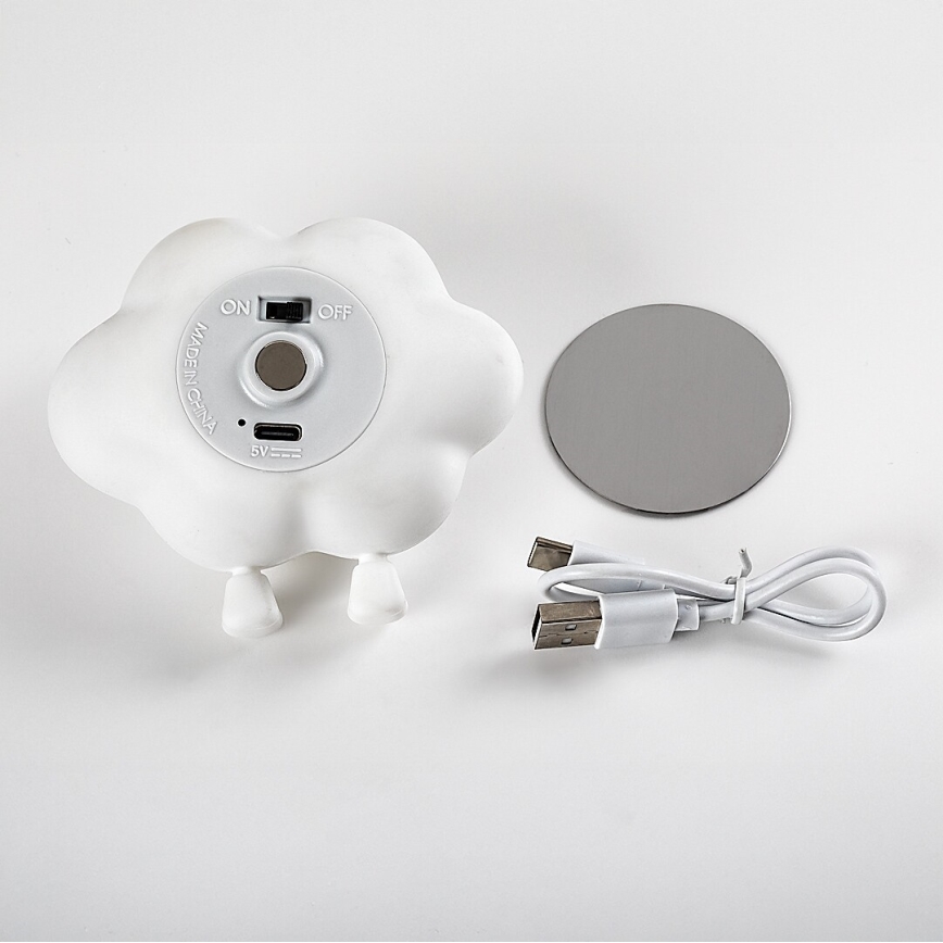 Rabalux - LED ściemnialna, ładowalna, dotykowa lampka nocna dla dzieci LED/2,7W/5V 200 mAh chmurka