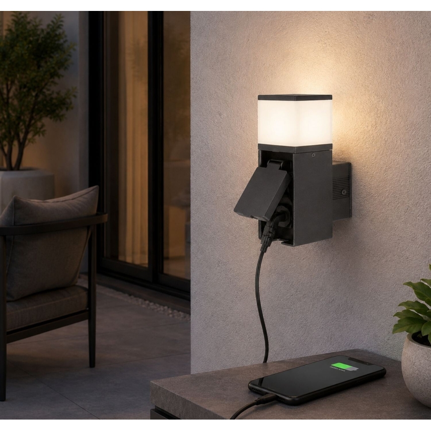 Rabalux - LED kinkiet zewnętrzny z gniazdkiem LED/10W/230V IP44