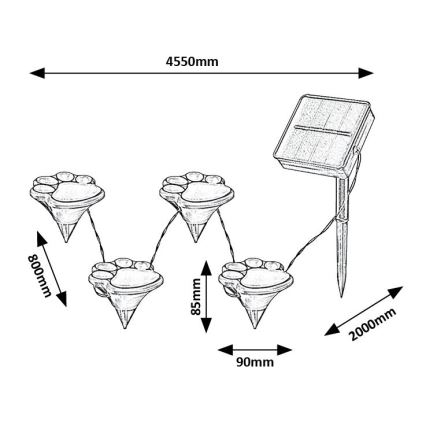 Rabalux - LED Lampa solarna 4xLED/0,06W/1,2V IP44