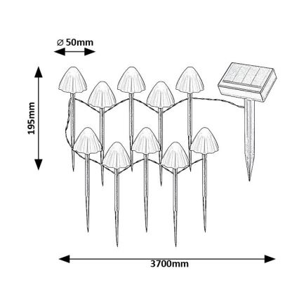 Rabalux - LED Lampa solarna 10xLED/0,2W/1,2V IP44