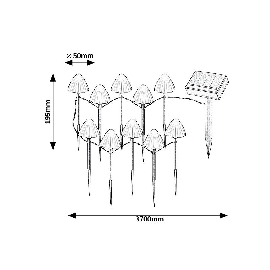 Rabalux - LED Lampa solarna 10xLED/0,2W/1,2V IP44