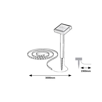 Rabalux - LED Taśma solarna LED/0,26W/3,2V 4,9m IP44