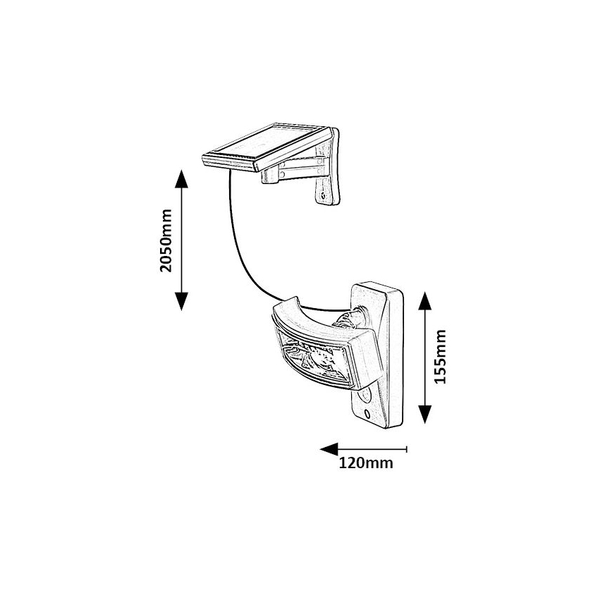 Rabalux - LED Lampa solarna z czujnikiem LED/2,4W/3,7V IP44