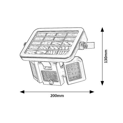 Rabalux - LED Solarny naświetlacz z czujnikiem LED/9,6W/3,7V IP44