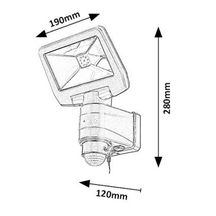Rabalux - LED reflektor solarny z czujnikiem LED/5W/3,7V IP44 2500 mAh