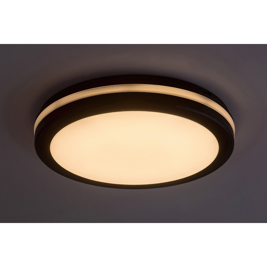 Rabalux - LED plafon łazienkowy LED/28W/230V 3000/4000/6500K IP54 czarny Ø 30 cm