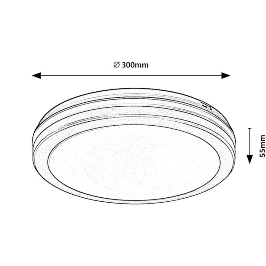 Rabalux - LED plafon łazienkowy LED/28W/230V 3000/4000/6500K IP54 czarny Ø 30 cm