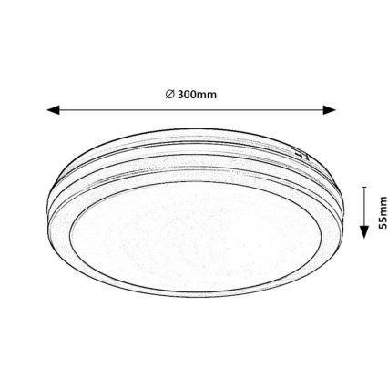 Rabalux - LED Plafon łazienkowy LED/28W/230V 3000/4000/6500K IP54 czarny