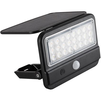 Rabalux - LED Kinkiet solarny z czujnikiem LED/7W/3,7V IP54 czarny