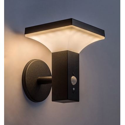 Rabalux - LED Solarna lampa ścienna z czujnikiem LED/4W/230V IP44 czarna 2200 mAh