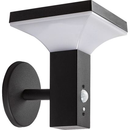 Rabalux - LED Solarna lampa ścienna z czujnikiem LED/4W/230V IP44 czarna 2200 mAh