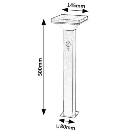 Rabalux - Lampa solarna LED z czujnikiem LED/4W/3,7V IP44 czarna 2200 mAh