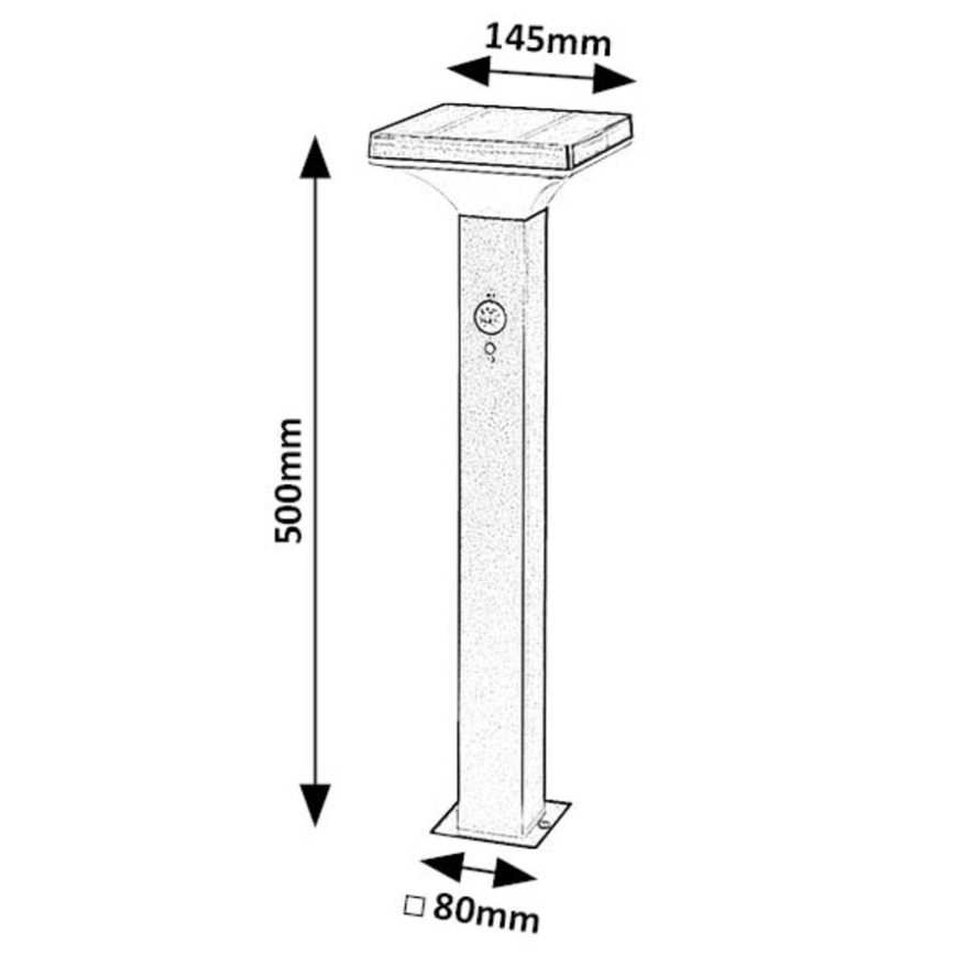 Rabalux - Lampa solarna LED z czujnikiem LED/4W/3,7V IP44 czarna 2200 mAh