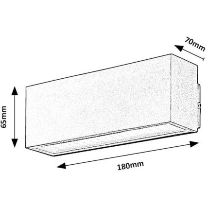 Rabalux - LED Kinkiet zewnętrzny LED/10W/230V IP54 czarny