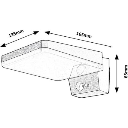 Rabalux - LED Ściemnialna lampa solarna ścienna z czujnikiem LED/4,4W/3,7V IP54 czarny