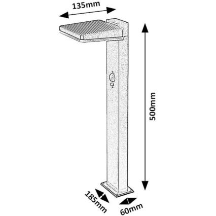 Rabalux - LED Ściemnialna zewnętrzna lampa solarna z czujnikiem LED/4,4W/3,7V IP54 antracyt