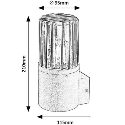 Rabalux - Kinkiet zewnętrzny 1xE27/60W/230V IP54 czarny